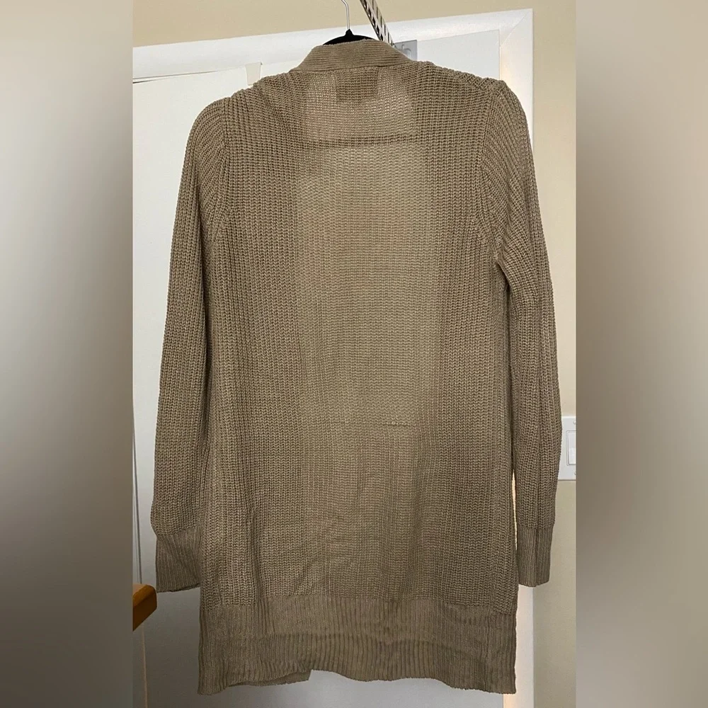 Ambiance Beige Knit Long Cardigan Size Small